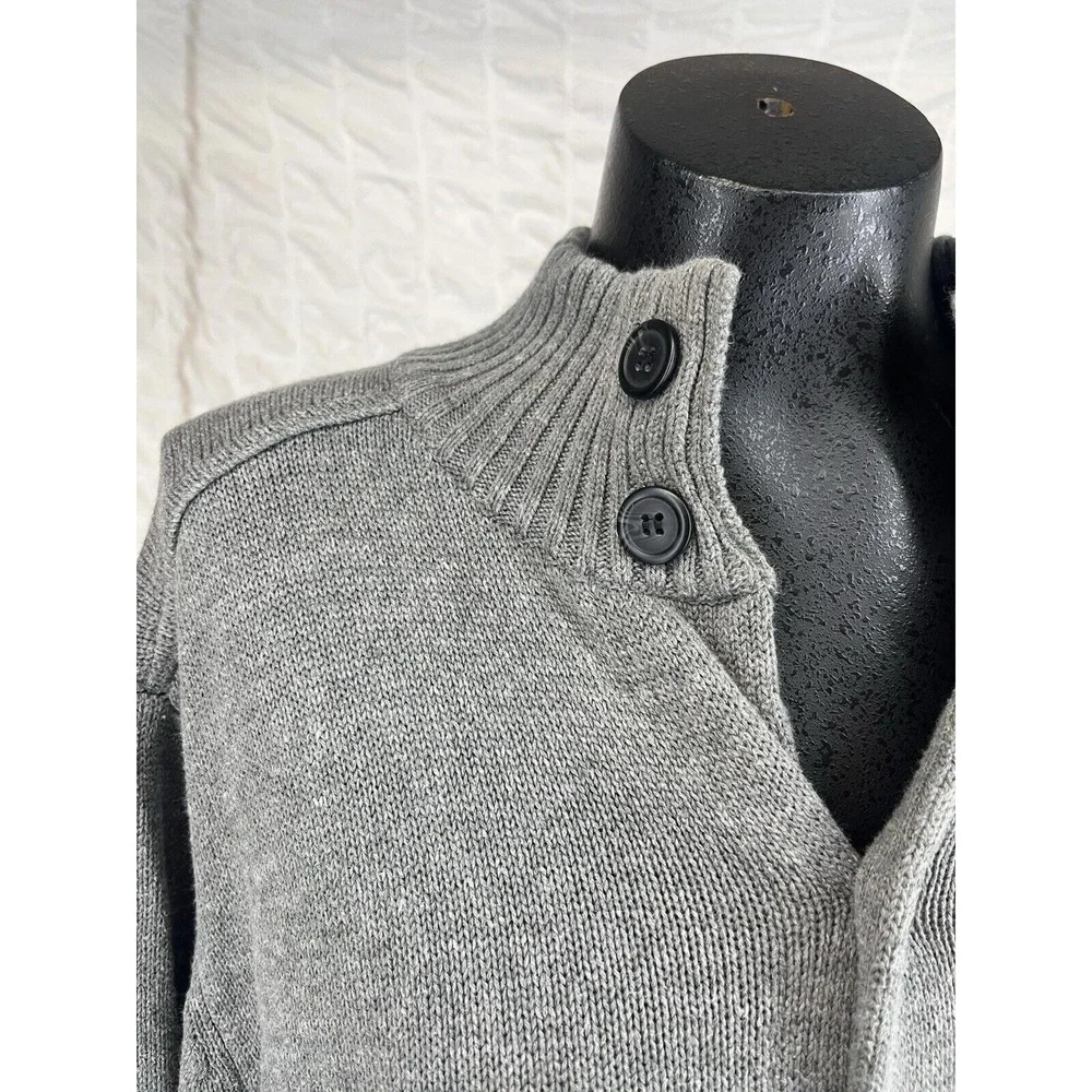 Oscar De La Renta Cardigan Sweater Mens Size XL Gray Stylish Knit Button Front C